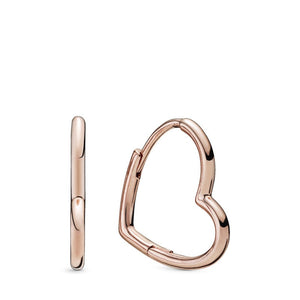 925 Sterling Silver Rose Gold Plated Heart Earrings