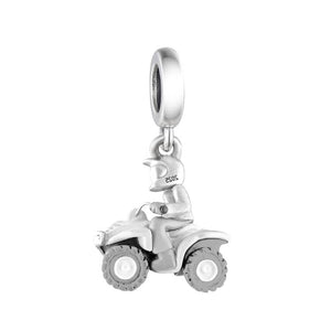 925 Sterling Silver Quad Bike Dangle Charm