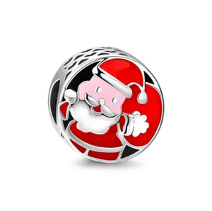 925 Sterling Silver Santa Christmas Bead Charm