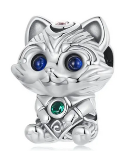 925 Sterling Silver Cute Cat Charm