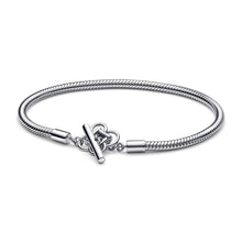 Load image into Gallery viewer, 925 Sterling Silver Peace Knot Toggle Clasp Snake Bracelet
