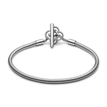 Load image into Gallery viewer, 925 Sterling Silver Peace Knot Toggle Clasp Snake Bracelet
