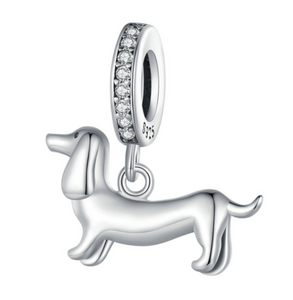 925 Sterling Silver Dachshund Dangle Charm