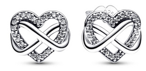 925 Sterling Silver Infinity Heart CZ Earrings