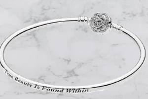 925 Sterling Silver Rose Clasp Bangle(True Beauty)