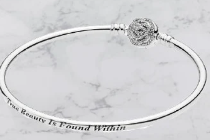 925 Sterling Silver Rose Clasp Bangle(True Beauty)