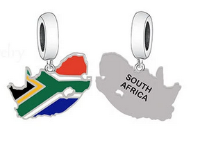 925 Sterling Silver Enamel SOUTH Africa Dangle Charm