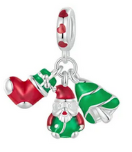 Load image into Gallery viewer, 925 Sterling Silver Christmas Santa Dangle Charm
