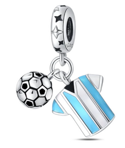 925 Sterling Silver Soccer Dangle Charm