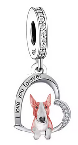 925 Sterling Silver Bull Terrier Dangle Charm