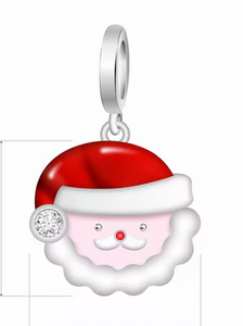 925 Sterling Silver Santa Dangle Charm