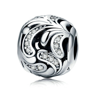 925 Sterling Silver Blooming flower Charm