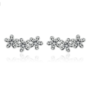 925 Sterling Silver Stackable Daisy Flower Earrings