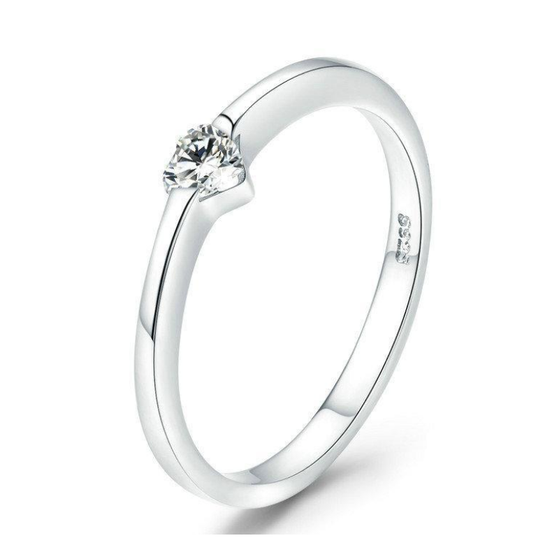 Clear CZ Luminous Heart Ring