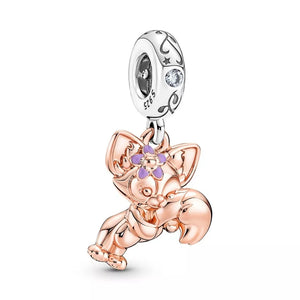 Rose Gold Plated "Disney"Bambi & Thumper Dangle Charm