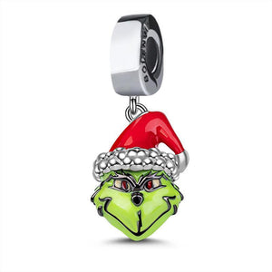 925 Sterling Silver Christmas The Grinch Dangle Charm