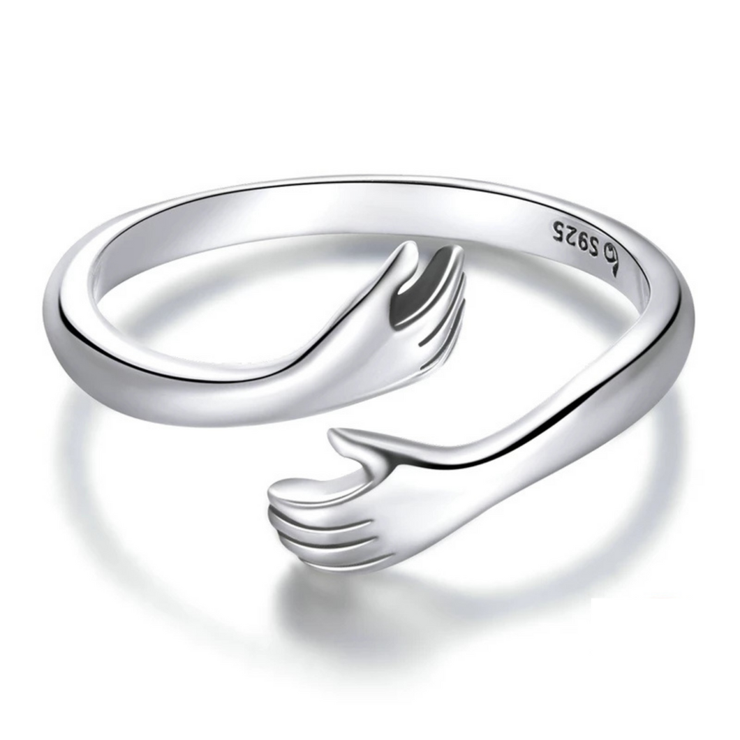 925 Sterling Silver Hug Me Adjustable Wrap Ring