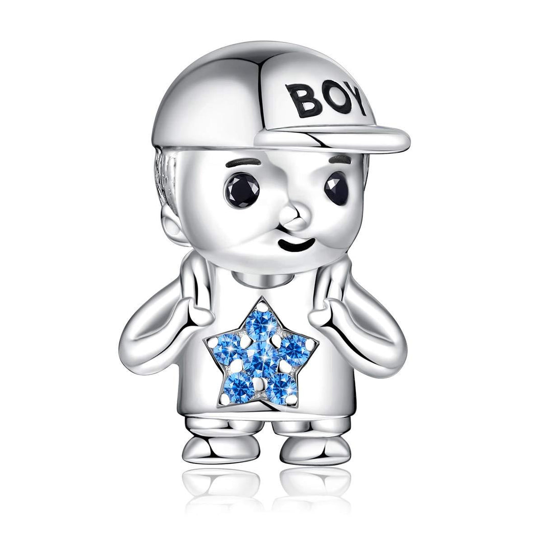 925 Sterling Silver Sweet Little Boy Bead Charm