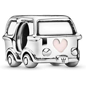 925 Sterling Silver Peace Camper Van Bead Charm