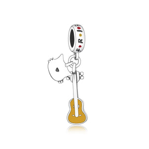 925 Sterling Silver Friends Sitcom"Phoebe's Silly Cat Guitar"Charm