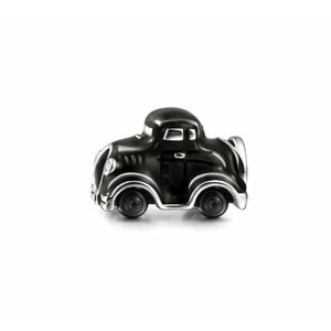 925 Sterling Silver "Morris Minor"Black Enamel Car Bead Charm