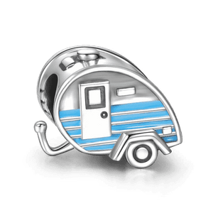 925 Sterling Silver Blue Enamel Caravan Bead Charm