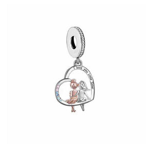 925 Sterling Silver Love you Little Sister Dangle Charm