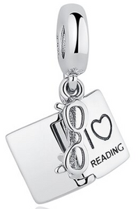 925 Sterling Silver I LOVE READING Book Charm