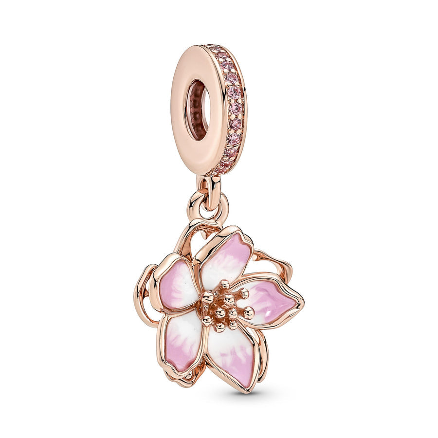 Rose Gold Plated Flower Dangle Charm