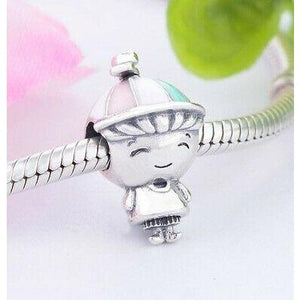 925 Sterling Silver Sweet Little Propeller Hat Boy Charm