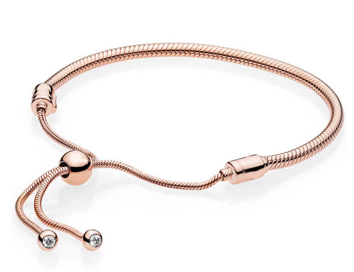 Rose Gold Adjustable Plain Snake Bracelet