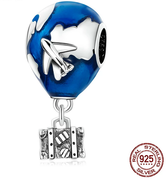 925 Sterling Silver Travel Round the World-Hot-Air Balloon