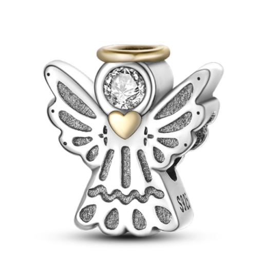 925 Sterling Silver Cute Angel Bead Charm