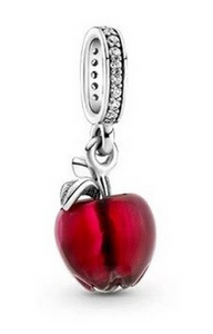 925 Sterling Silver Enamel Red Apple"Snow White"Charm