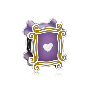 925 Sterling Silver Friends sitcom"Purple door Frame" Charm