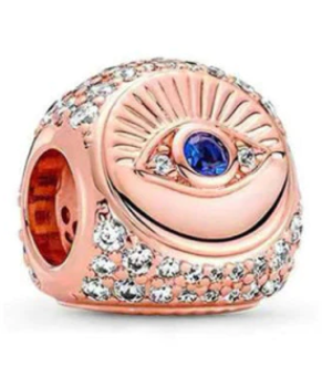 Rose Gold Blue Eye Charm