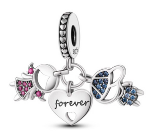 925 Sterling Silver Forever Family Dangle Charm