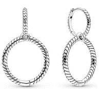 925 Sterling Silver Round Double Hoop Earrings