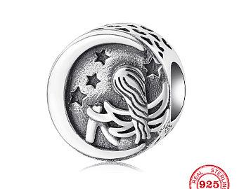 925 Sterling Silver Moon Fairy Bead Charm