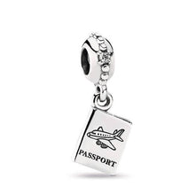 Load image into Gallery viewer, 925 Sterling Silver Passport Airplane Charm
