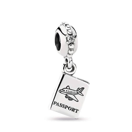 925 Sterling Silver Passport Airplane Charm