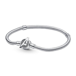 925 Sterling Silver Avengers Logo Clasp Snake Chain Bracelet