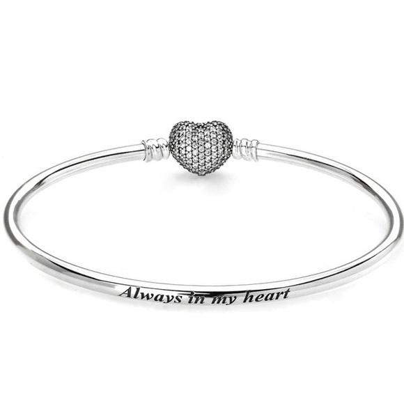 925 Sterling Silver CZ Heart Clasp 