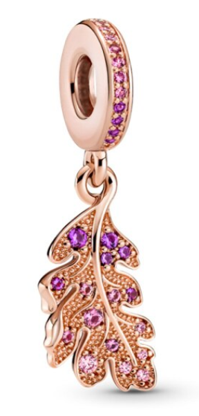 Rose Gold PLATED Purple Leaf Charm