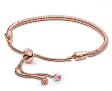 Load image into Gallery viewer, Rose Gold Adjustable Snake Bracelet
