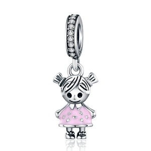 925 Sterling Silver Adorable Little Girl Charm