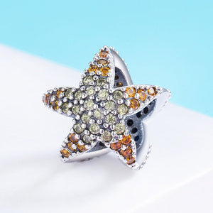 Authentic 925 Sterling Silver Ocean Star Starfish Beads Charm fit Original Charm Bracelet Fine Silver Jewelry SCC586