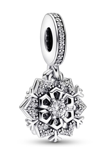 925 Sterling Silver Snowflake Dangle Charm