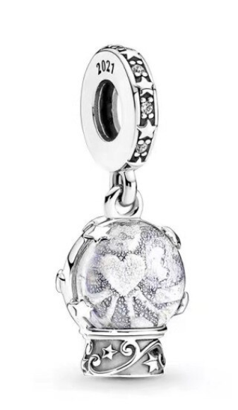 925 Sterling Silver Snow Globe Dangle Charm