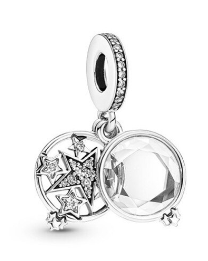 925 Sterling Silver Shinning Star Dangle Charm